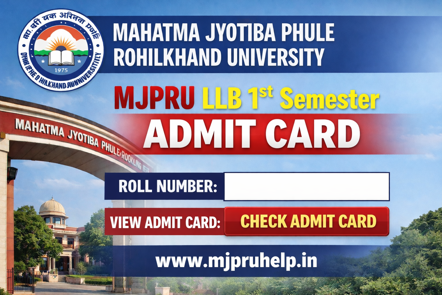 MJPRU LLB 1st semester Admit Card