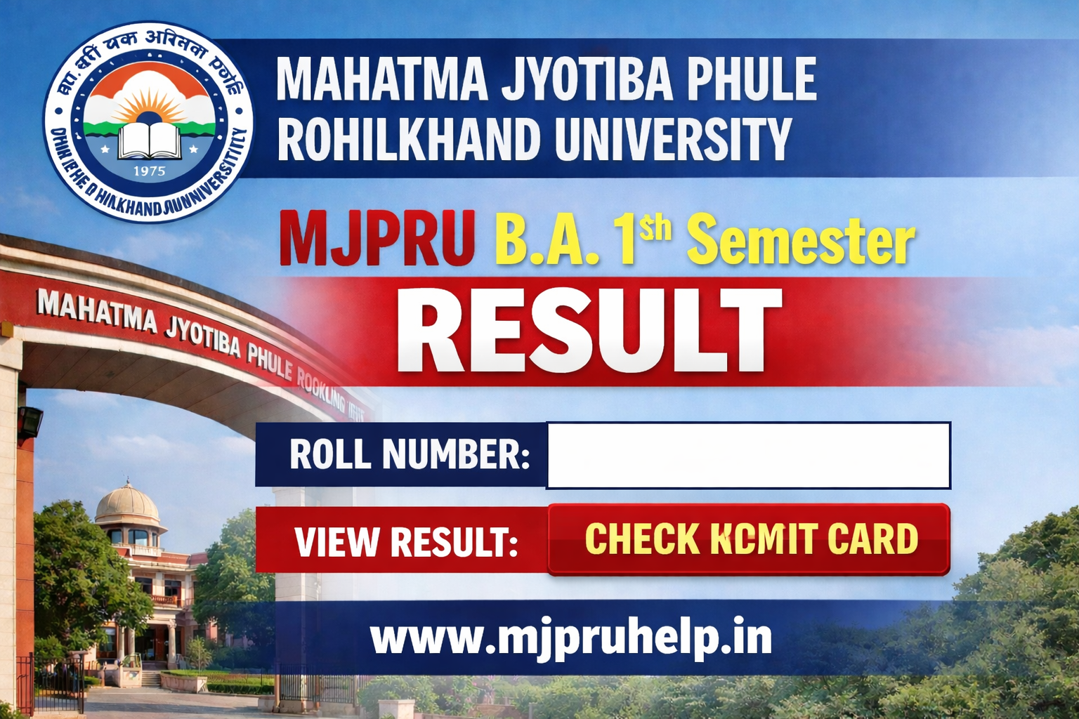 MJPRU BA 1st Semester Result